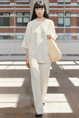 COTTON STRAIGHT-LEG TROUSERS