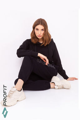 Штаны Майами черные, с черным принтом