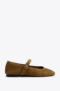 SPLIT SUEDE BALLERINAS - Zara фото 18