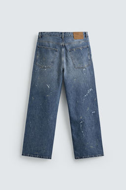 BAGGY FIT JEANS WITH PAINT SPLATTER - Zara фото 8