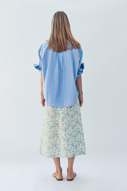 FALDA MIDI FLORES CON LINO LIMITED EDITION / Estampado - Zara фото 3