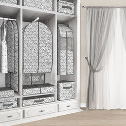 Короб стеллажный с откидной стенкой, с крышкой, 50*35*25 см, CLASSIC GREY, шт - Valiant фото 6