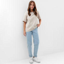 Футболка женская KAFTAN: Basic line, бежевая, размер 48-50