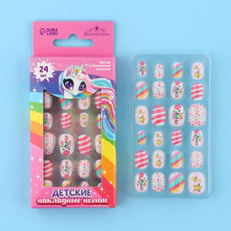 Детские накладные ногти Розовый единорожка, набор 24 шт. - Выбражулька фото 5