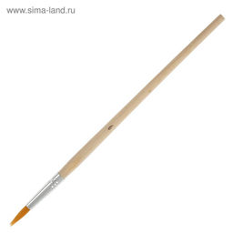 Кисти для рисования, синтетика, 10 штук: № 1, 2, 3, 4, 5, 6, 7, 8, 9, 10, круглые, деревянная ручка, международный размер