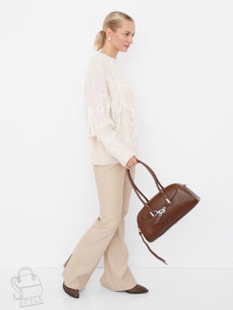 Сумка женская кожаная 9198SP d.brown Velina Fabbaino-Safenta в Новосибирске