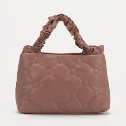 Сумка-тоут на молнии, длинный ремень, цвет пудра