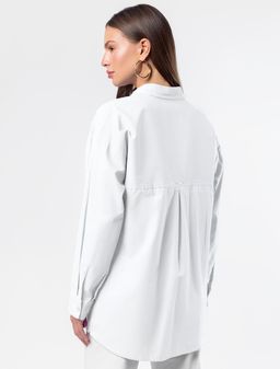 VILATTE / Прямая блузка из хлопка с добавлением ПЭ  фото 3