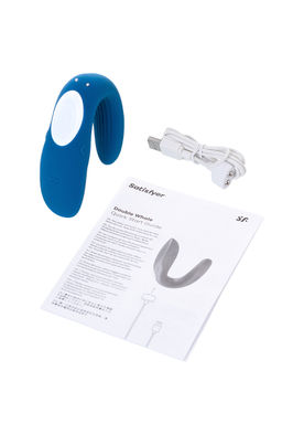 Многофункциональный стимулятор для пар Satisfyer Partner Whale, силикон, голубой, 17 см.  фото 6