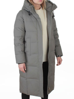 8321 GRAY/GREEN Пальто зимнее женское (200 гр. холлофайбер)