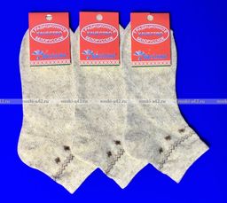 Цена за 10 пар. Василина носки женские укороченные лен ажурные 25  фото 4
