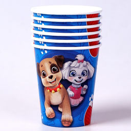 Набор бумажной посуды с масками Щенята: 6 тарелок, 6 стаканов, 6 масок - Страна карнавалия фото 6