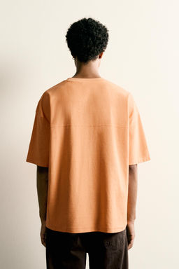 CAMISETA RELAXED FIT COSTURA / Naranja - Zara фото 3