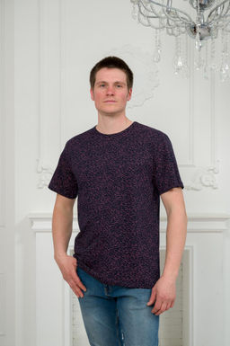 Футболка мужская из кулирки тёмно-синий - Амадэль фото 3