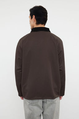 Haki Regular Fit Kadife Yaka Detayl? Mevsimlik Unisex Mont TMNAW25MO00017 - Trendyolmilla фото 4