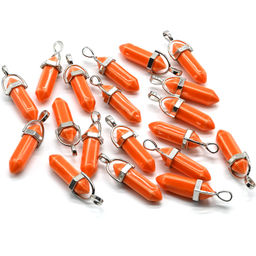 Кристалл - маятник из керамики 13*10*41мм цв.оражевый