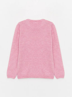 Bisiklet Yaka Desenli Uzun Kollu K?z ?ocuk Triko Kazak - Waikiki фото 2