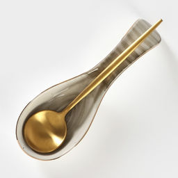 Подставка фарфоровая под ложку Доляна «Млечный путь», 21,5×7,5×3,5 см, цвет серый