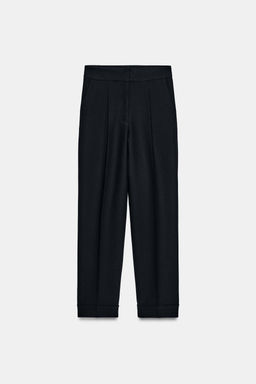 PLEATED TROUSERS WITH TURN-UP HEM - Zara фото 7