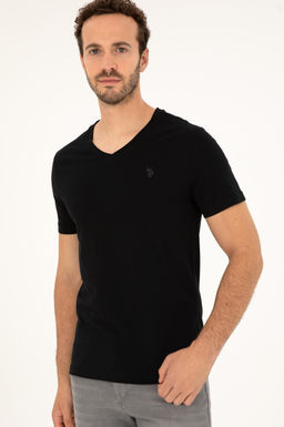 U. S. Polo Assn / Мужская черная базовая футболка - U.s. polo assn фото 3