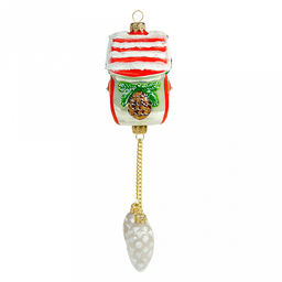 Елочная игрушка фигурка стеклянная Часики с кукушкой 7,8х6,5х10см, ручная художественная роспись, подарочная упаковка (Россия) - Домашняя мода фото 3