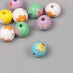 Бусины для творчества дерево Пасха, набор 10 шт., 1.6?1.6?1.6 см