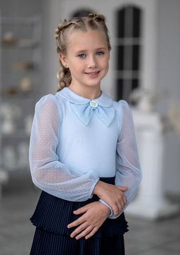 Сенека, блузка трикотажная голубой/146-76-66