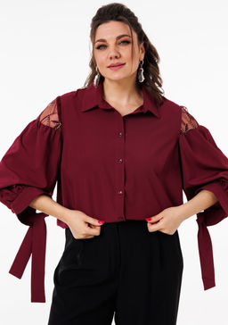 Блуза ANELLI 1238 рубиновое вино фото 3