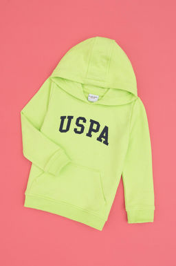 Erkek _ocuk Ye_il Kap__onlu Basic Sweatshirt