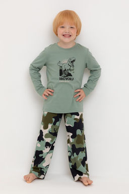 К 1600/эвкалипт,камуфляж с динозаврами пижама для мал