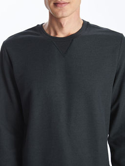 Bisiklet Yaka Uzun Kollu Erkek Sweatshirt