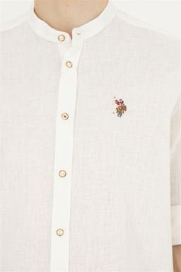 Мужская рубашка с длинным рукавом цвета экрю Неожиданная скидка в корзине - U.s. polo assn фото 7