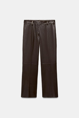 PANTAL?N PIEL FLARE ZW COLLECTION LIMITED EDITION / Marr?n - Zara фото 4