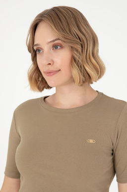 Женская футболка цвета хаки Неожиданная скидка в корзине - U.s. polo assn фото 2