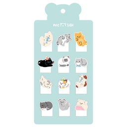 Закладки самоклеящ. фигурные MESHU "Sweety kitty" (MS_61971) 20*30мм, 12шт.*20л.