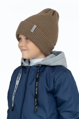 Шапка вязаная кофе