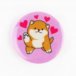 Цена за 10 шт. Значок металлический закатной Милые анимешки, d=2.5 см, МИКС