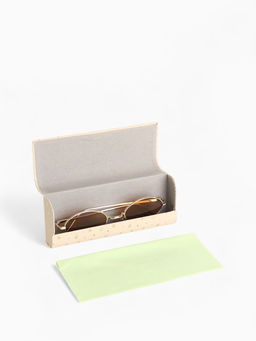 Футляр для очков на магните, с принтом, размер 15.5×6×3 см, бежевый