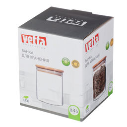 Банка для хранения 450мл, 10*8,5см, стекло, бамбук VETTA ЭКО Эллипс арт. 828-303 - Полимербыт фото 5