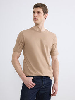 Bisiklet Yaka Bask?l? Penye Erkek Ti??rt