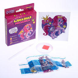 Алмазная мозаика наклейка для детей «Пони», 10×10 см Набор для творчества