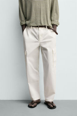 PANTAL?N CARGO REGULAR FIT / Blanco roto - Zara фото 2
