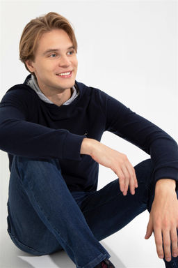 Мужская темно -синяя толстовка Неожиданная скидка в корзине - U.s. polo assn фото 3