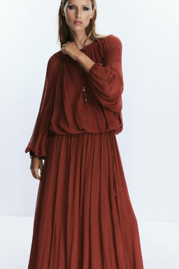 BELTED PLEATED MIDI SKIRT - Zara фото 3
