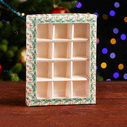 Цена за 5 шт. Упаковка для конфет 12 шт Елочные игрушки серия 19 х 15 х 3,5 см