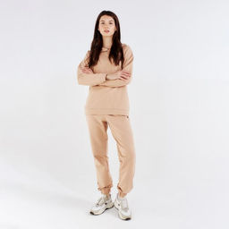 Костюм спортивный женский: худи, брюки, MINAKU: Casual Collection, размер 52, песочный
