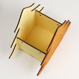 Ящик подарочный деревянный блестящий «Елочка», упаковка, золотистый, 26×13.1×25.4 см