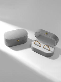 Футляр под серьги, кольца, Овал вытянутый, бархатный, 7.5?4?3 см, серый