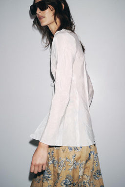 ZW COLLECTION BLOUSE WITH TIES - Zara фото 7