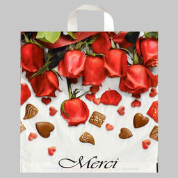 Цена за 25 шт. Пакет Мерси, полиэтиленовый с петлевой ручкой, 38?42 см, 40 мкм